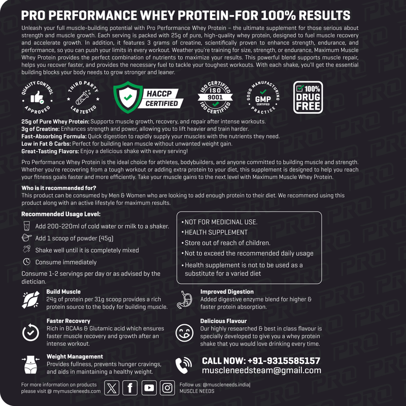 Pro Performance Whey Protein Prime Series - 2kg - Chocolate - Image 3