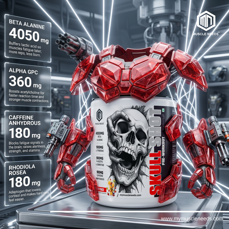 Skull Shot Pre-Workout Prime Series - 252 gm - Fruit Punch - Image 2